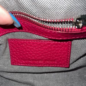 Pebbled Lamb Skin Mini Rockie Pink Rhodium Hardware Mini Crossbody